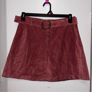 Pink Corduroy Mini Skirt
